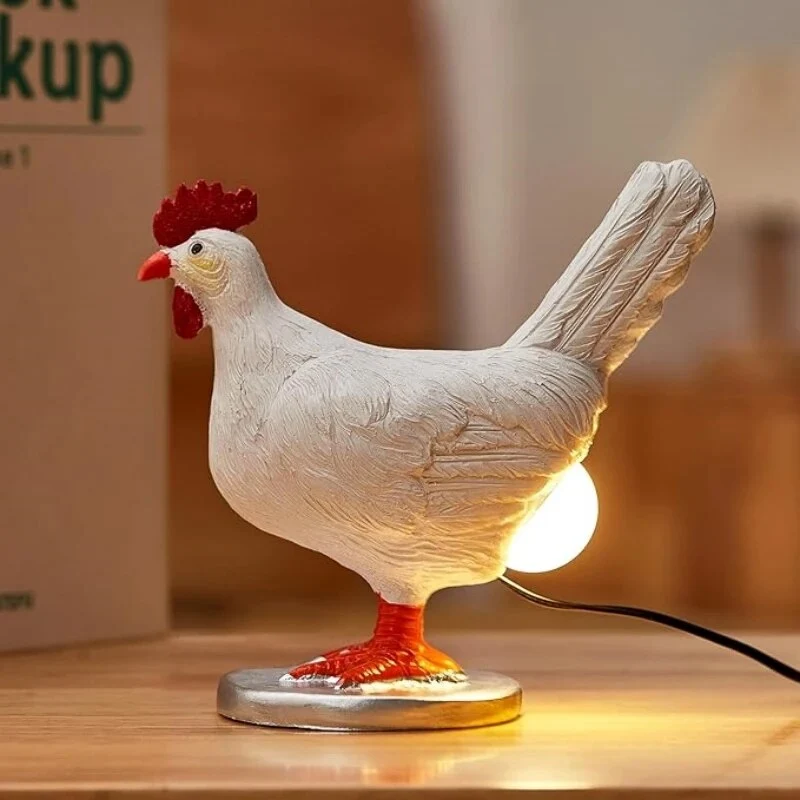 Dekorativ LED Bordlampe i Høneform – Skab Hygge i Hjemmet