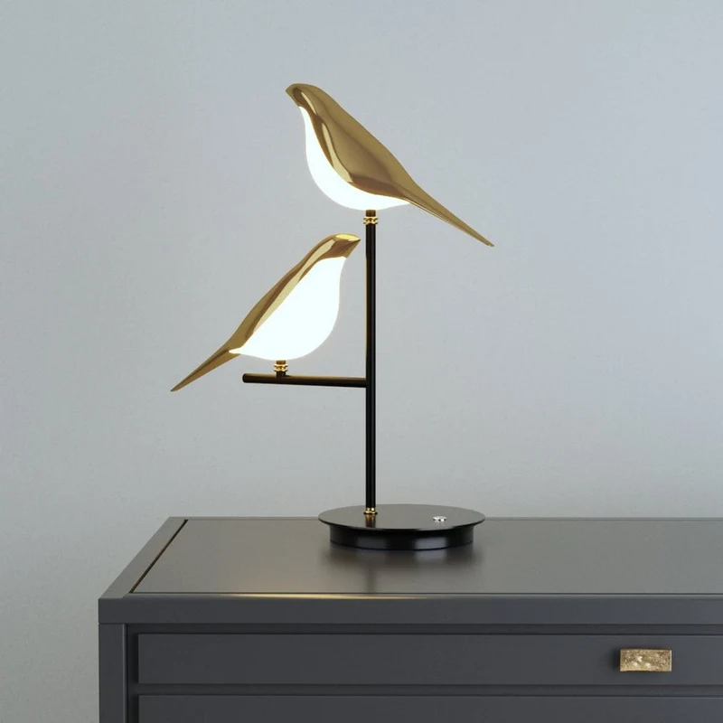 Stilfuld LED Bordlampe med Fugleform – Skab Hygge og Elegance