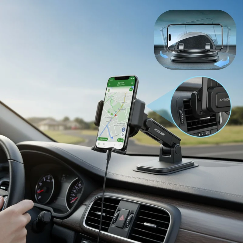 360° Roterbar Mobilholder til Bil - Sikker Kørsel & Navigation