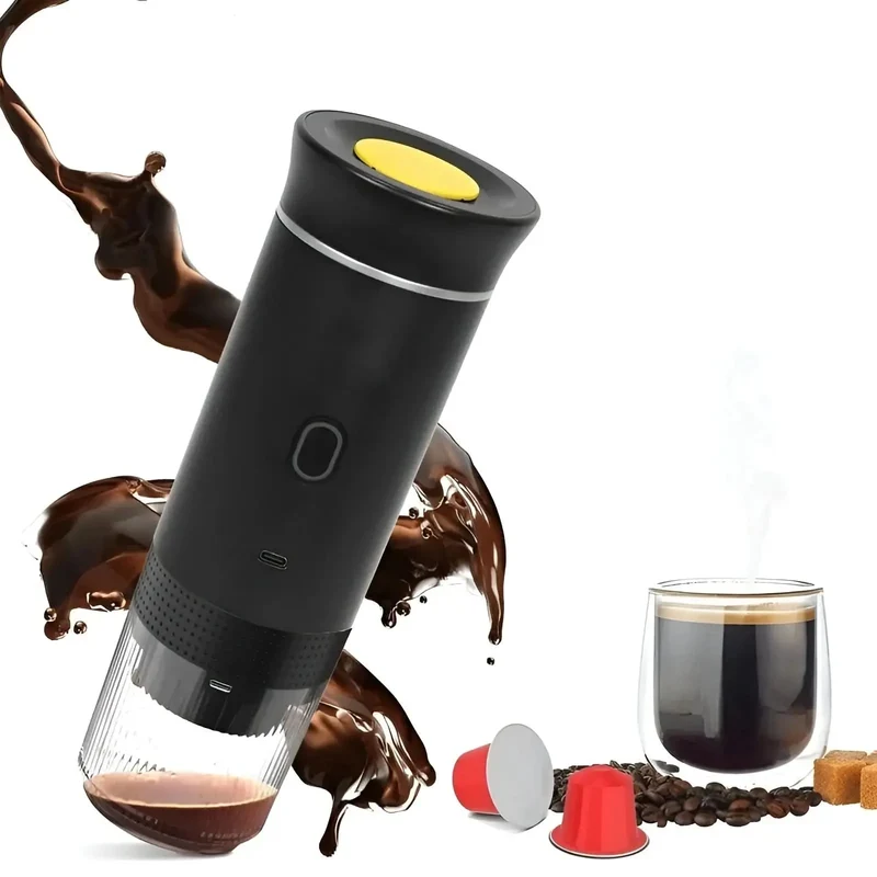 3-i-1 Bærbar Kaffemaskine med USB-C og Ét-Tryk Funktion