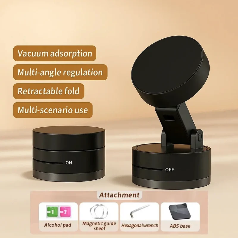 Magnetisk Mobilholder med Vakuum - Sikkerhed & Komfort i Bil
