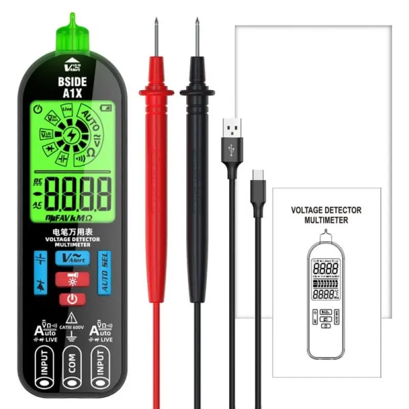 Præcist Digitalt Multimeter med Genopladelig Batteri