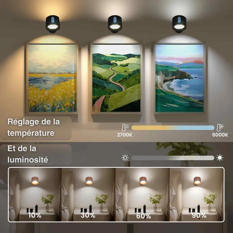Moderne LED-væglampe med touch-kontrol og dobbelt hoved