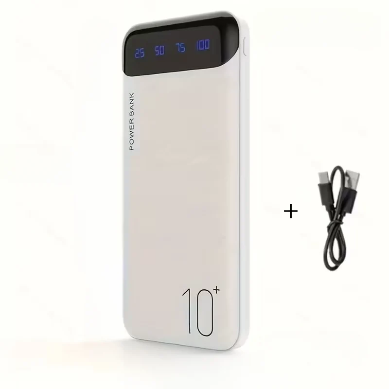 Kraftfuld Powerbank 10000-20000 mAh med LED & Dobbelt USB