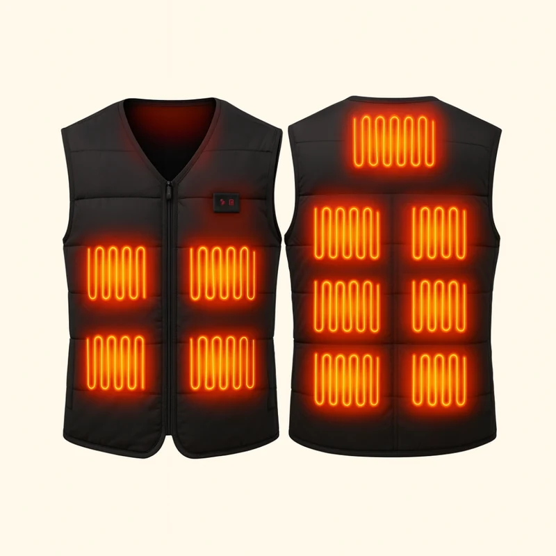 Elektrisk Varm Vest med Dobbelt Kontrol og USB Opladning