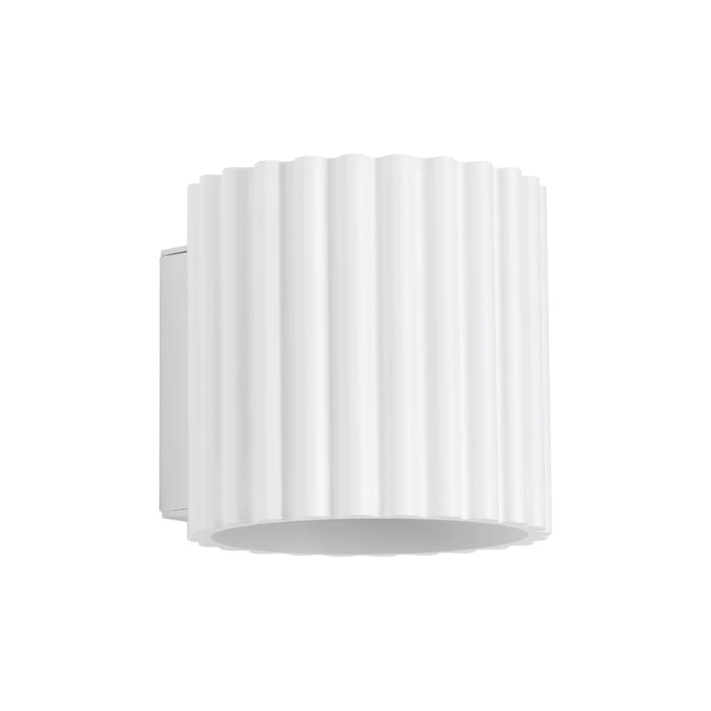 Moderne Hvid Væglampe med Flutes Design - Elegant Belysning