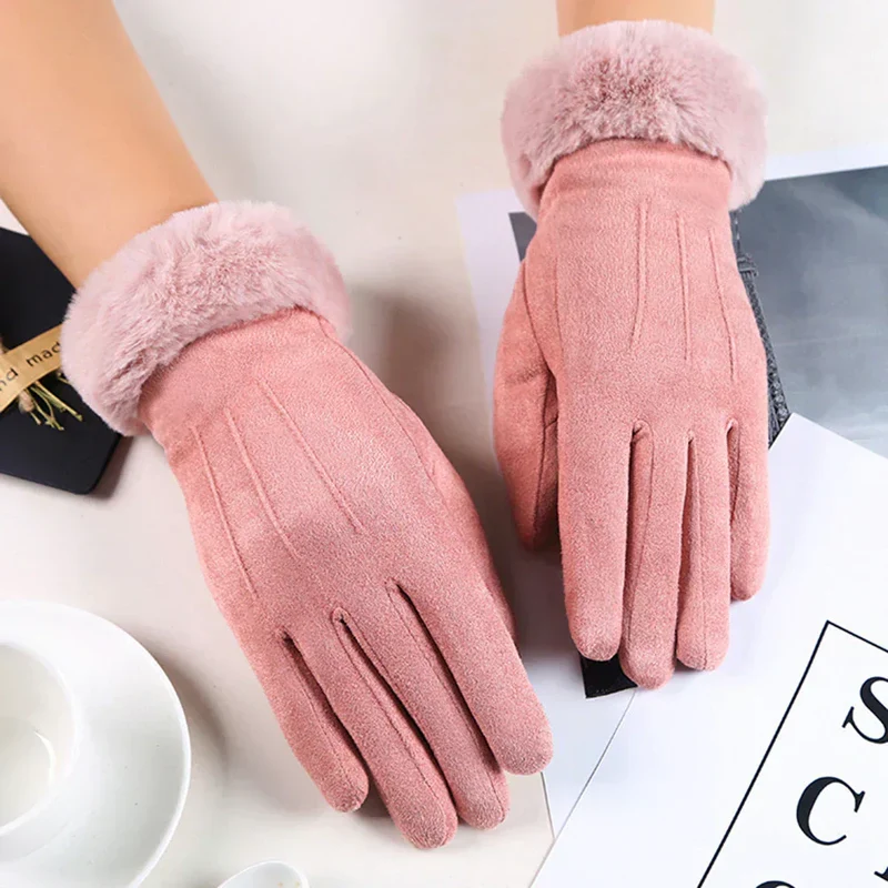 Damehandsker i Ruskind med Touchfunktion og Elegant Design