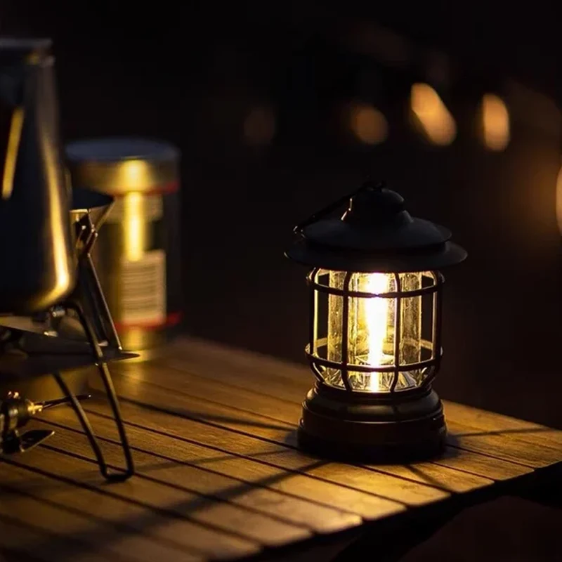 Retro Campinglampe med 360° LED og Magnetisk Montering