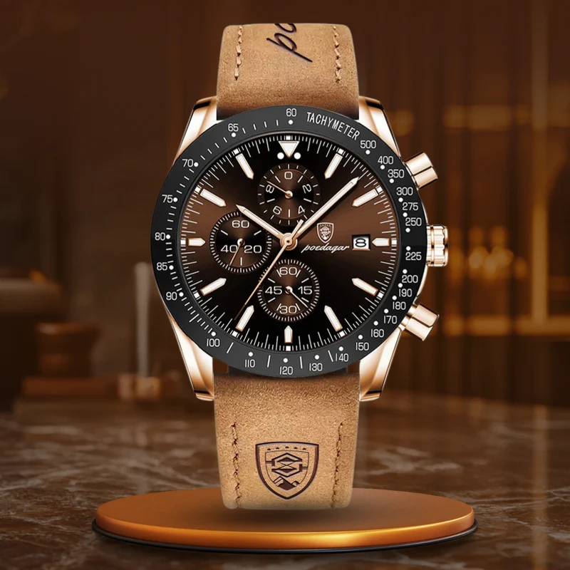 Elegant Chronograph Armbåndsur med Dato & Stilfuldt Design