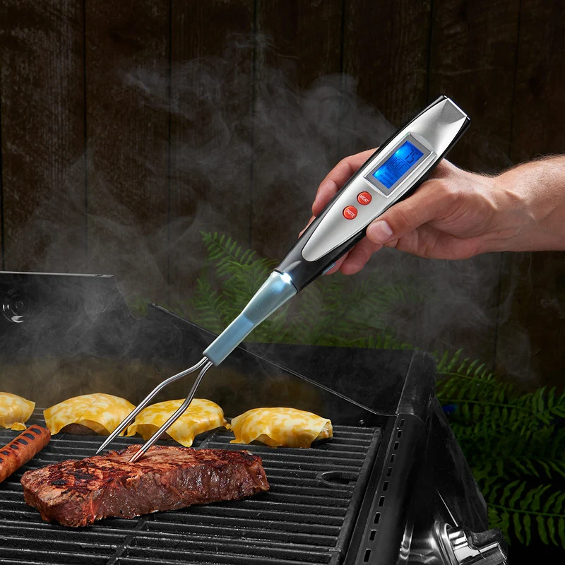 Digitalt Kødtermometer BBQ Gaffel - Hurtig og Præcis Måling