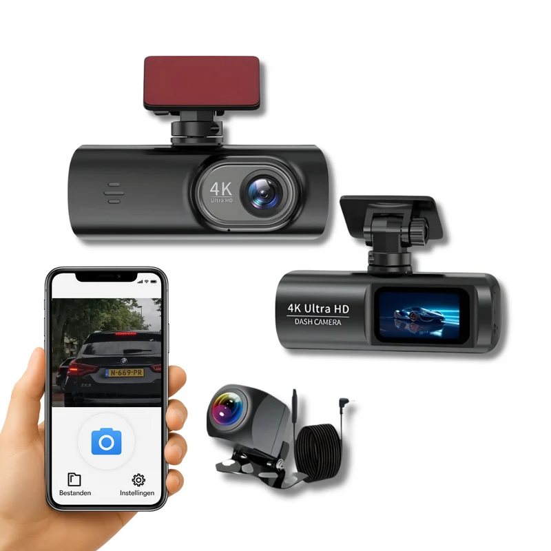 Avanceret 4K Dash Cam med WiFi og Natvision til Bilsikkerhed