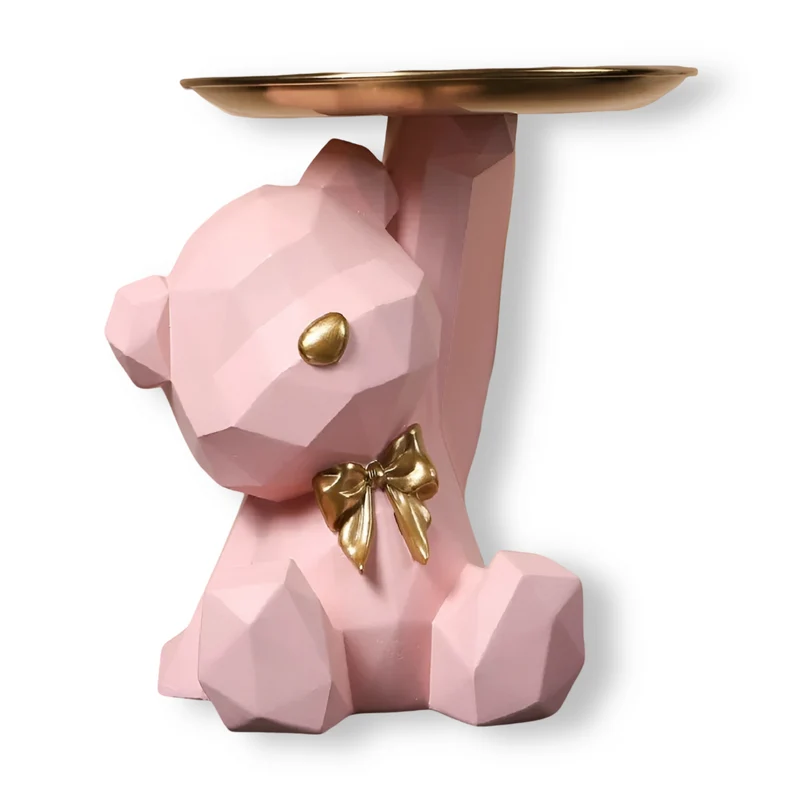 Stilfuld Geometrisk Skulptur med Nøglering & Opbevaring