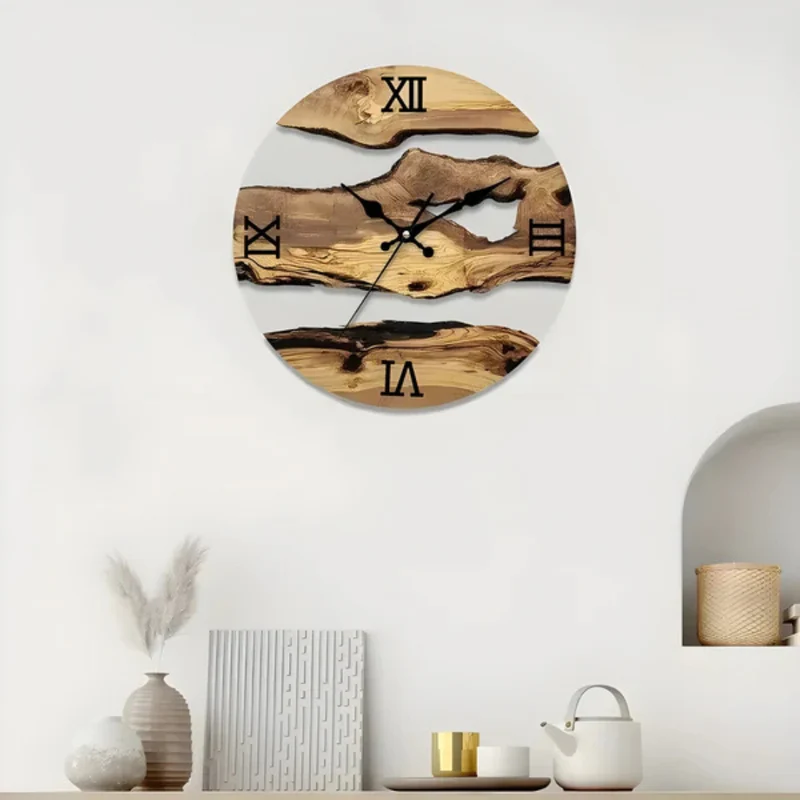 Elegant Sort Vægur i Akryl - Stilfuldt og Holdbart Design