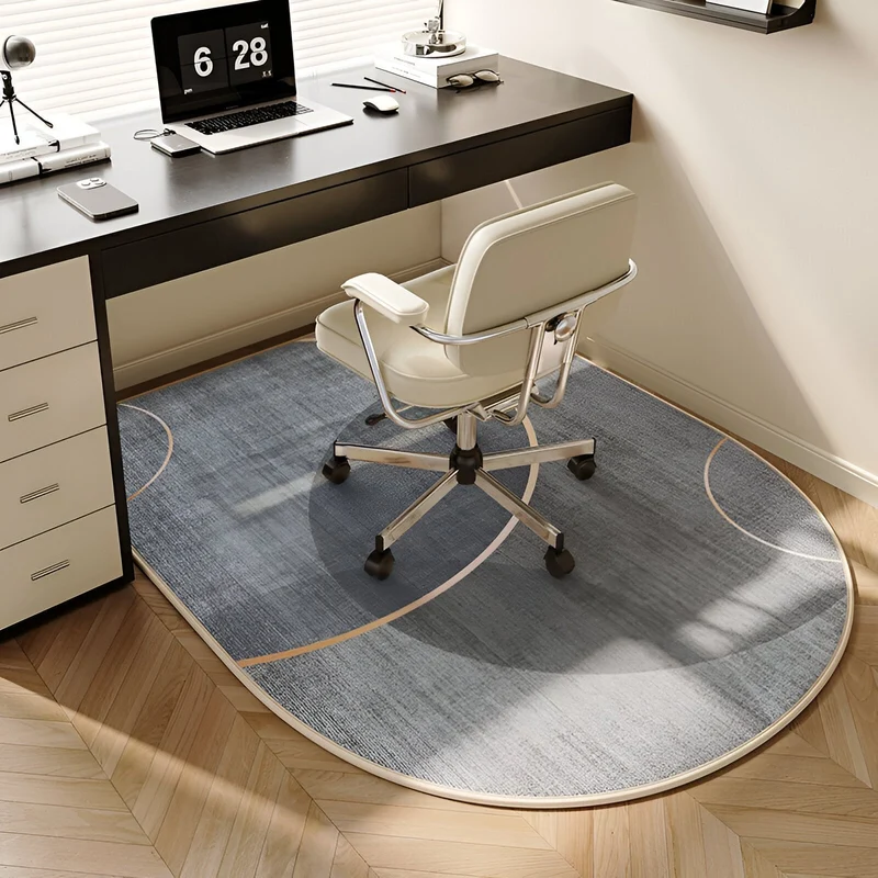 Behagelig Oval Tæppe Beige – Skridsikker og Let at Rengøre