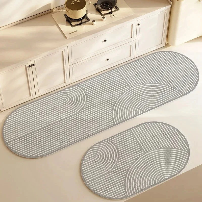 Skridsikker og Absorberende Bade- og Køkkenmåtte - Elegant Design