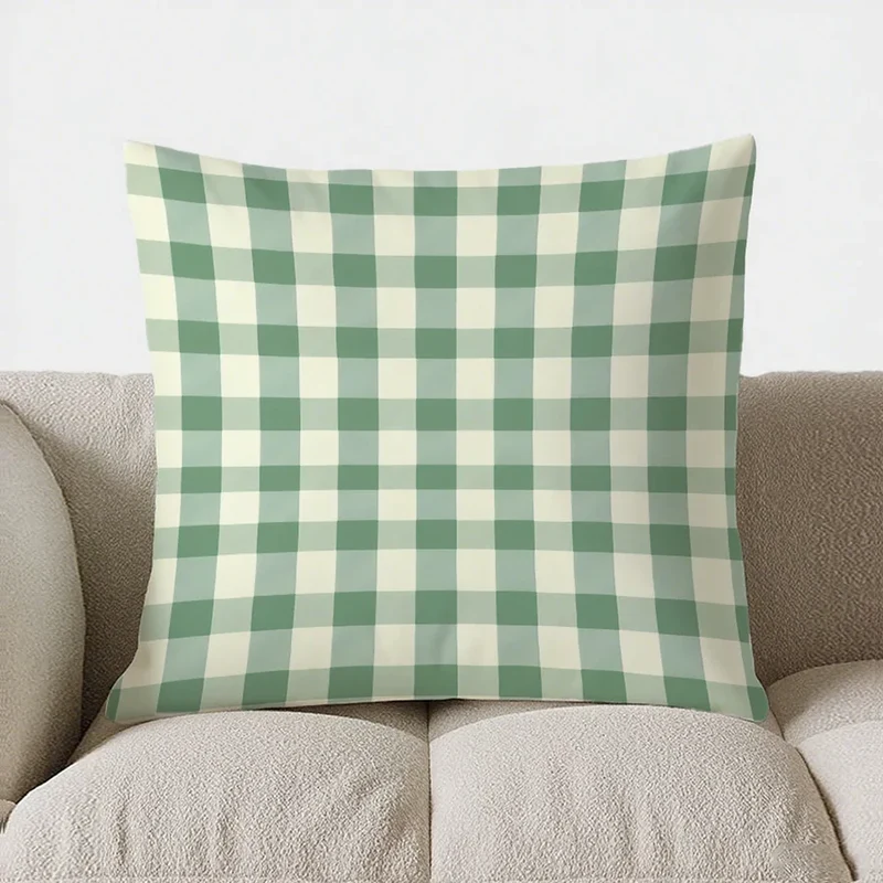 Grøn-Hvid Ternet Pudevår 40x40 - Frisk Look til Dit Hjem