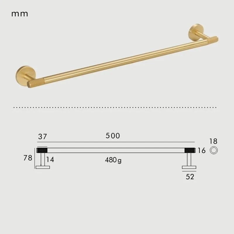 Elegant håndklædeholder i sort mat messing til badeværelset
