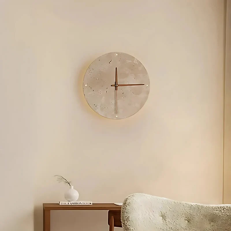 Elegant Marmor LED Vægur med Energi-effektiv Belysning