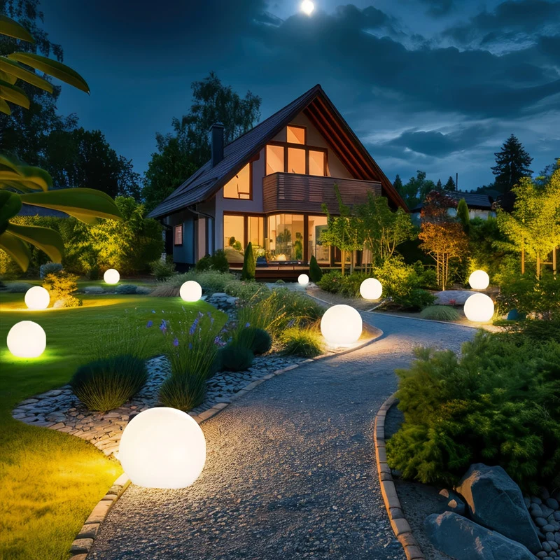 Elegant solcelle kuglelampe til haven – stemningsfuld LED-lys