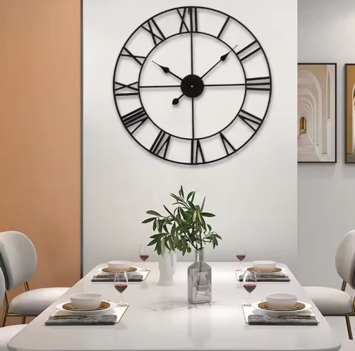 Retro Vægur i Vintage Design – Støjfri og Tidløs Elegance