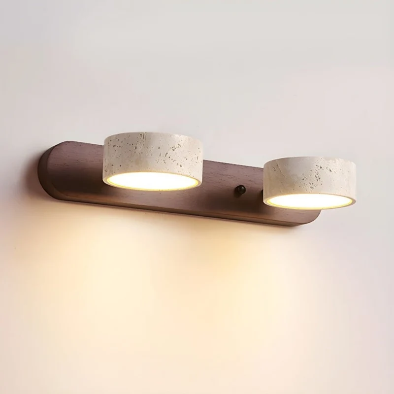 Elegant LED Væglampe i Travertin med Japandi Design