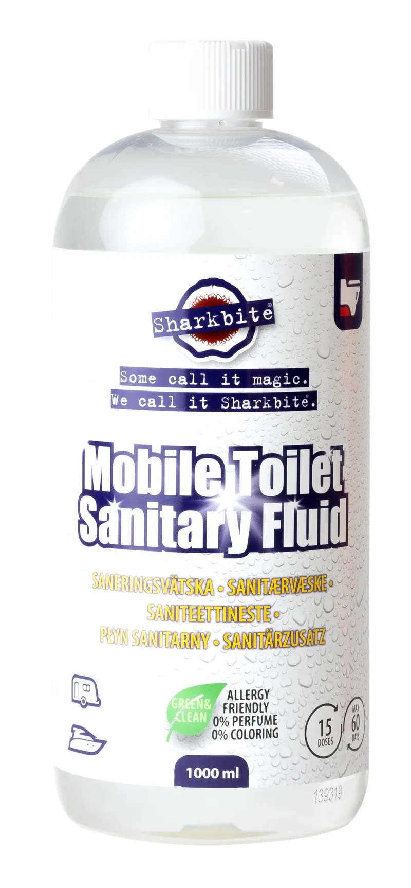 Sharkbite Mobile Toilet Sanitary Fluid Allergy 1000ml