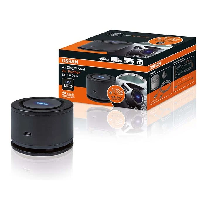Osram billuftrenare med USB – effektivt avlägsnande av bakterier, virus och lukt