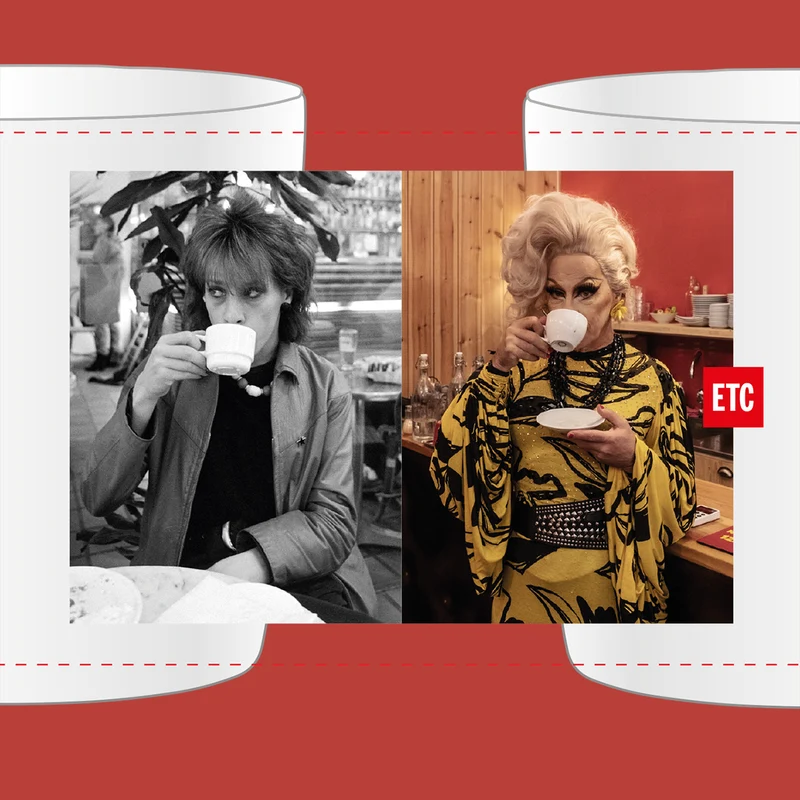 Stilig mugg, Jenny dricker kaffe