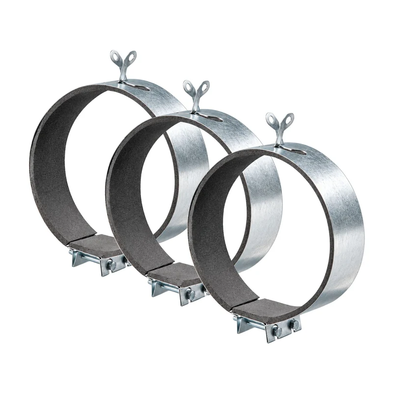 Vents CZ 100 4-Inch Foam Rubber-Lined Metal Duct Clamp - 3 Pack