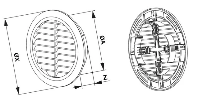 Wall vent chrome 100 - 150