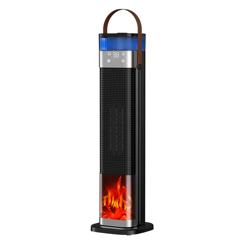 Pelarvärmare 2000W med kamineffekt och fjärrkontroll