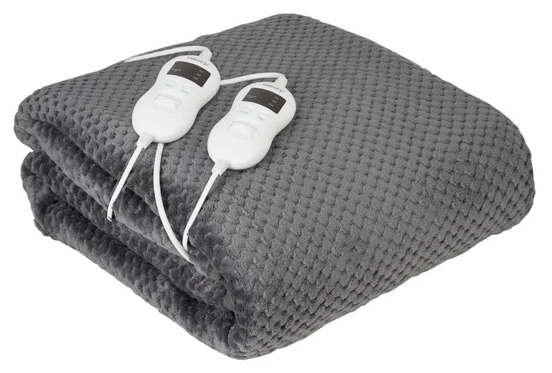 Värmefilt 160 x 150 cm, dubbel, med timer, 2 fjärrkontroller (2 x 60W)