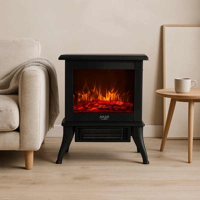 Elektrisk spis med 3D-flameffekt – kompakt och snygg värmare