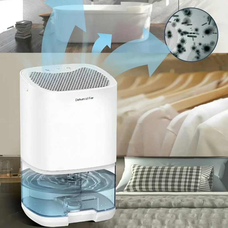 Portable Air Dehumidifier with a Water Tank for Removing Moisture from Walls at Home