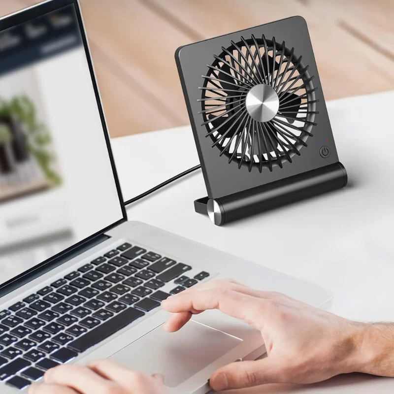 Portable USB Desk Fan with Foldable Clip Design