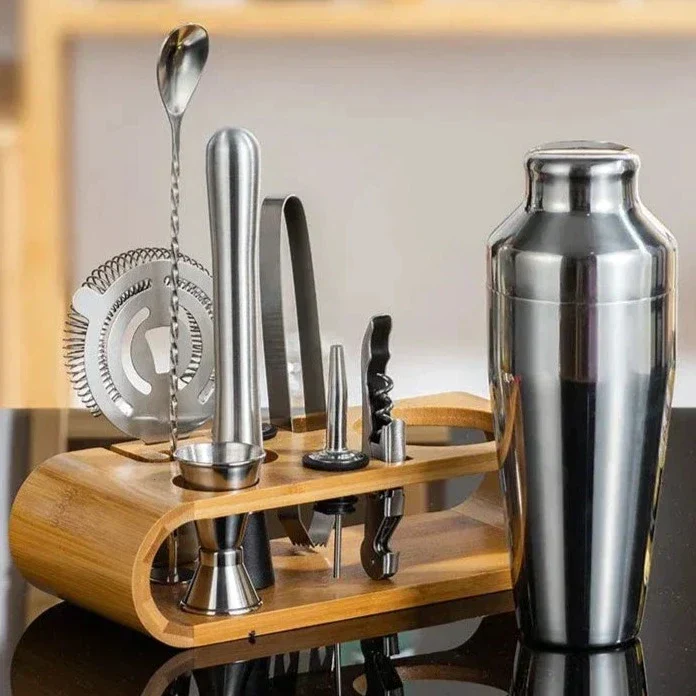 10-piece cocktail bartender set Complete drink mixing set