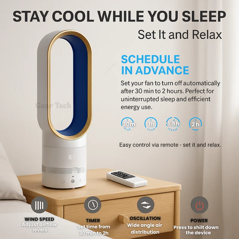 Advanced bladeless oscillating fan with remote control
